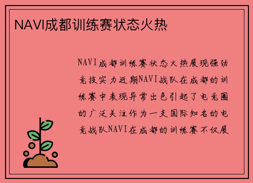 NAVI成都训练赛状态火热